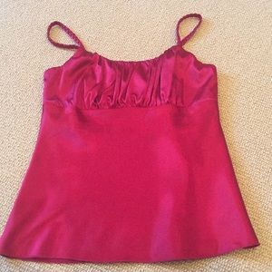 Red satin spaghetti strap top